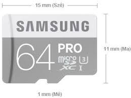 [MB-MG64EA/EU] Samsung Pro micro SDXC 64 GB-os (Class 10, UHS-I Grade U3, olvasás 90 MB/s, írás 80 MB/s) memóriakártya 4K UHD felvételekhez SD adapterrel