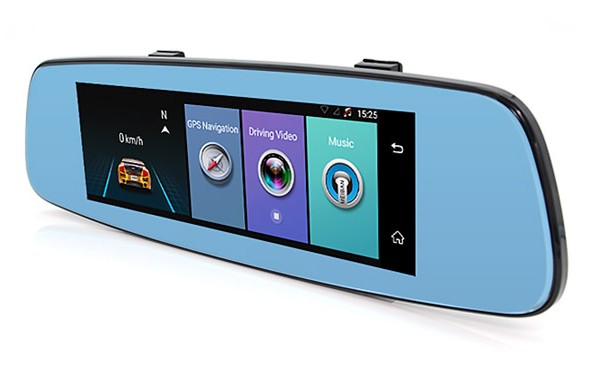 7.86\" Andorid 5.1-es autós visszapillantó tükör / GPS / Dashcam (fedélzeti kamera) WiFi-vel, 3G/4G mobilinternet eléréssel, Bluetooth-szal, Full HD (1080p) videó rögzítő funkcióval (DVR), hátsó tolatókamerával és ADAS vezetéstámogatással