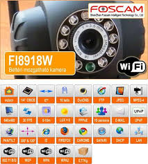 Foscam FI8918W vezeték nélküli CCTV Biztonsági IP Kamera (Internet, WiFi, Audió, mozgatható, 10 IR LED)