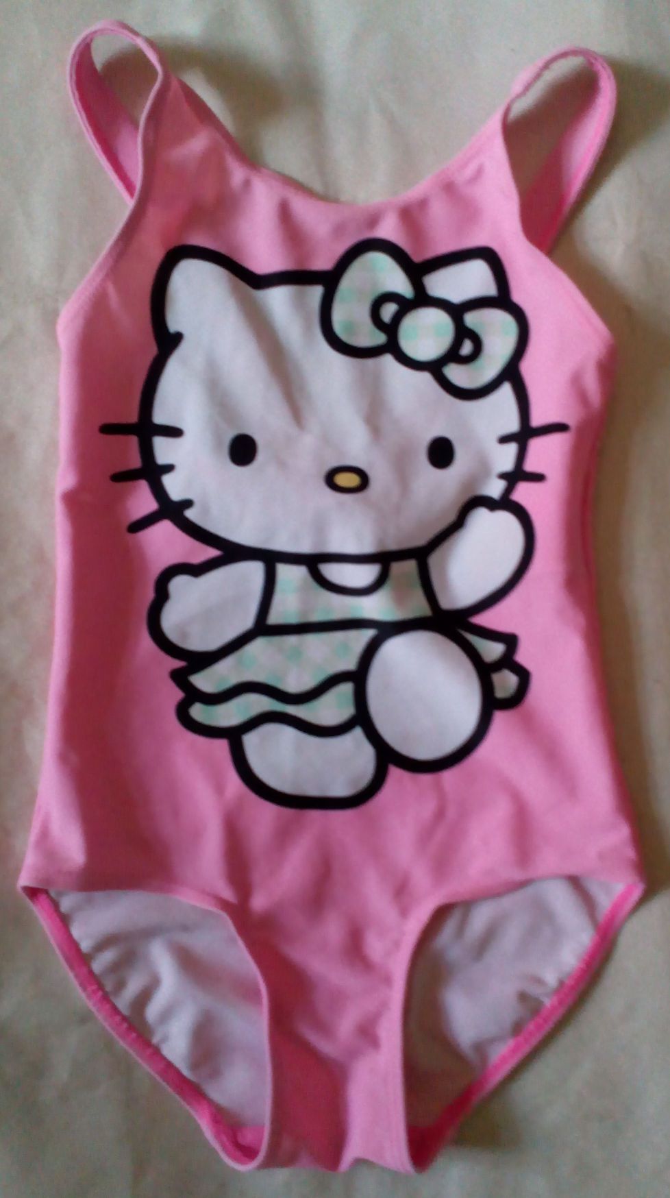 Hello Kitty rószaszín keresztpántos egyrészes fürdőruha