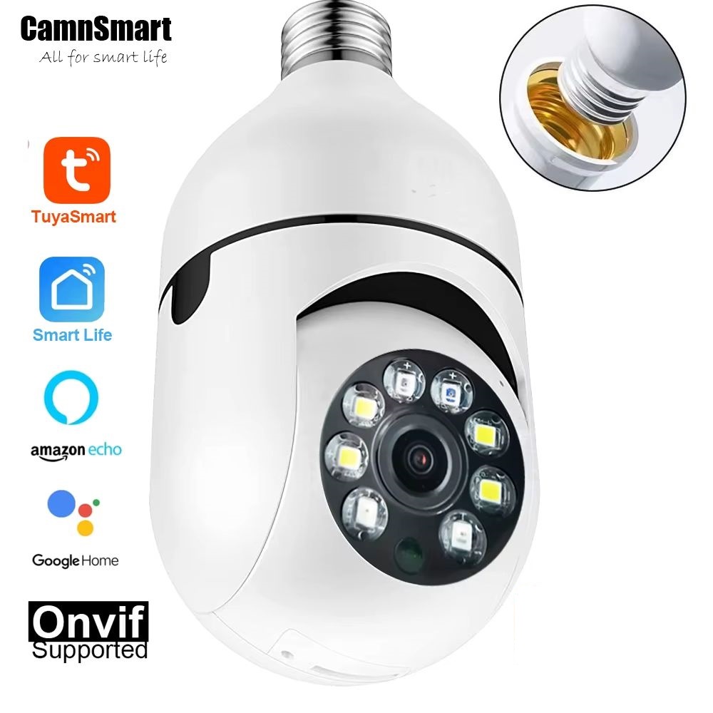 Tuya (Smart Life) WiFi 5MP E27 izzó biztonsági IP kamera Alexa Google Home Onvif PTZ és NVR támogatással