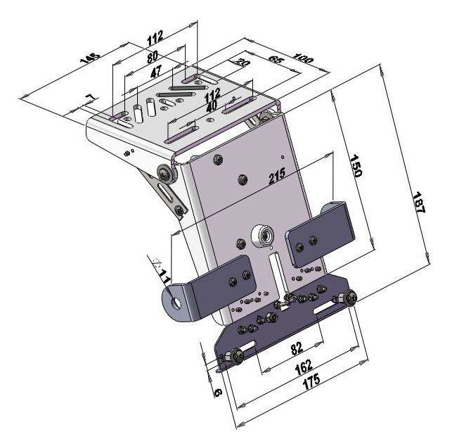 Univerzális motor rendszámtábla forgató méretei